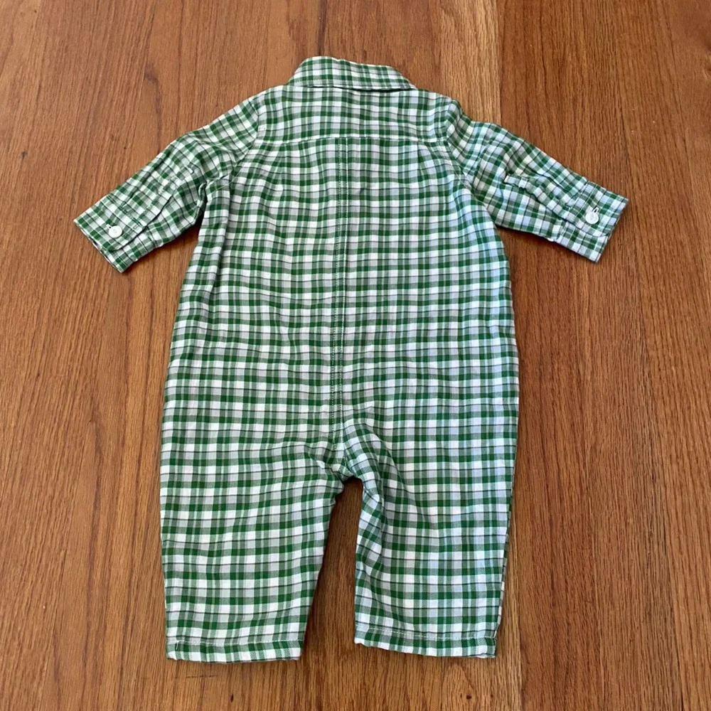 GAP Green Plaid Overall One Piece